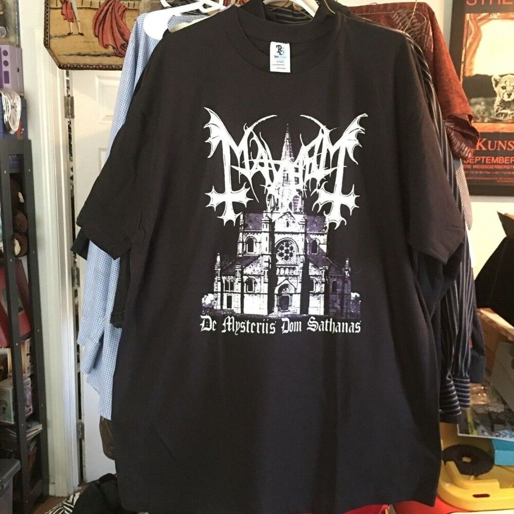 Boot Leg Band Metal Rock Tee T-shirt Size small Mayhem De Mysteriis Dom Sathanas